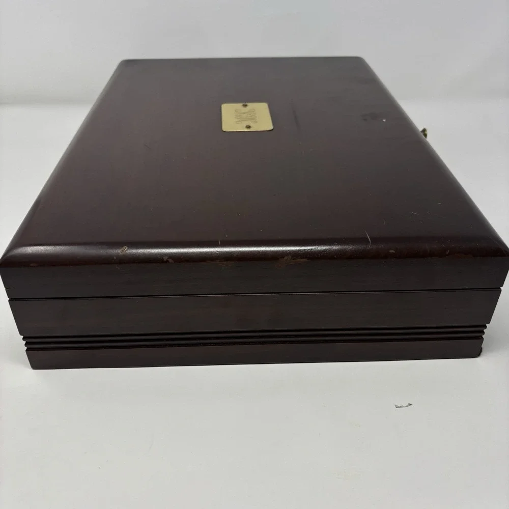 VTG Reed & Barton Anti-Tarnish Eureka Wooden Silverware Flatware Storage Box